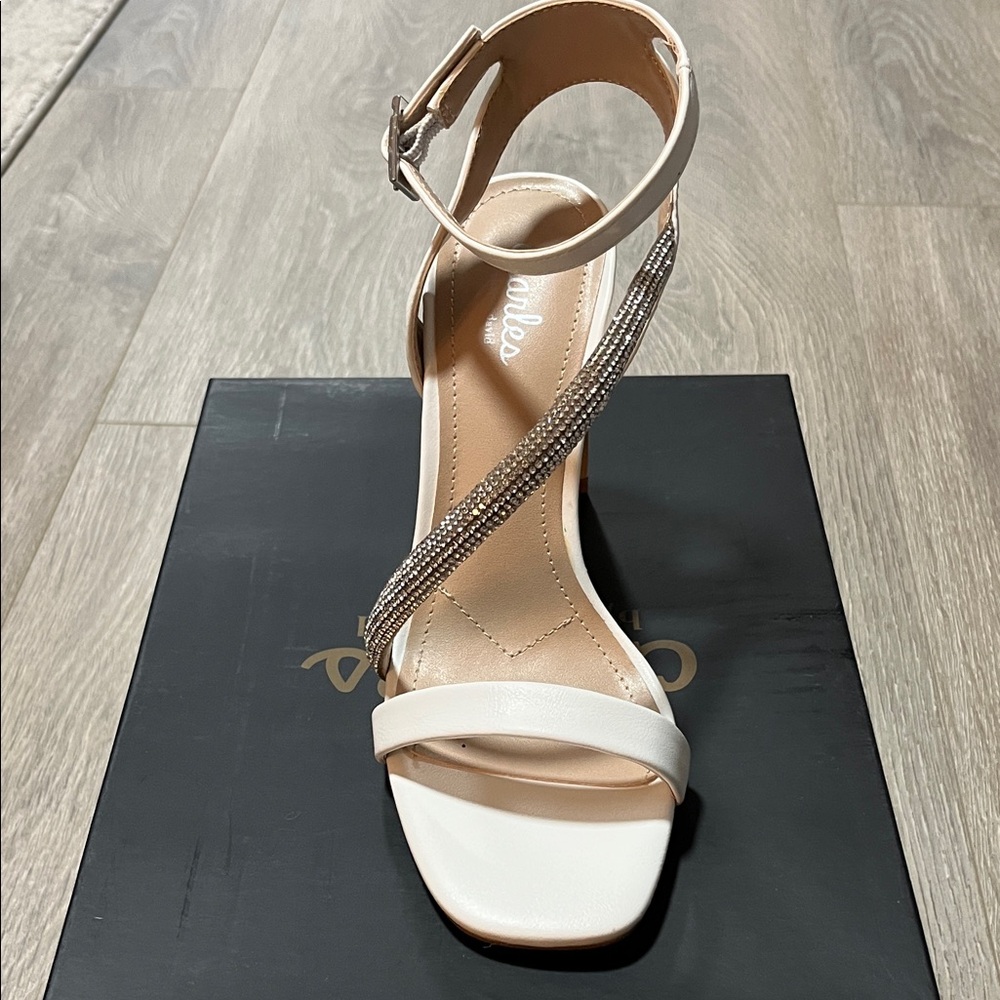 Charles David White and Sequined Bridal Heels